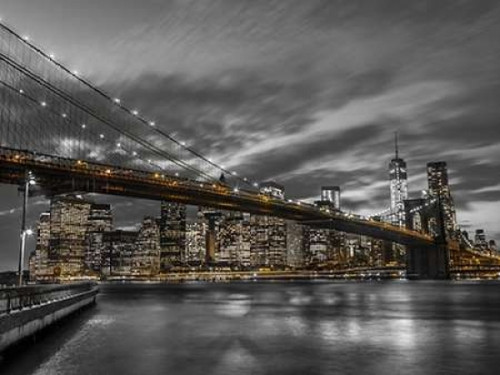 Brooklyn Bridge and lower Manhattan skyline at dusk, New York Poster Print by  Assaf Frank - Item # VARPDXAF20131115238C07
