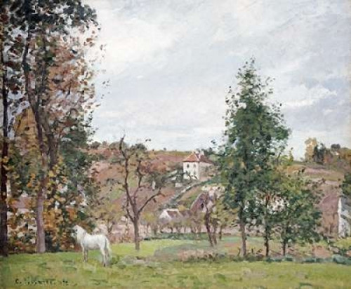 Landscape With a White Horse Poster Print by  Camille Pissarro - Item # VARPDX267019
