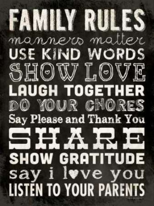 Family Rules - Black II Poster Print by Stephanie Marrott - Item # VARPDXSM10371