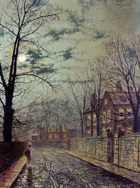 A Moonlit Road Poster Print by  John Atkinson Grimshaw - Item # VARPDX264957
