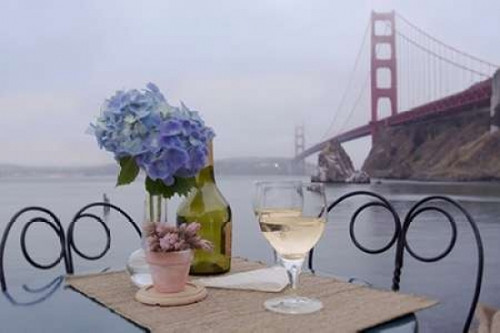 Dream Cafe Golden Gate Bridge - 3 Poster Print by Alan Blaustein