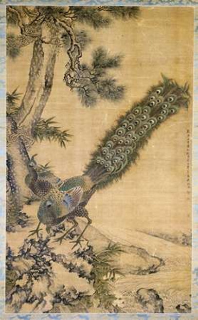 Bamboo Pine and Peacocks Poster Print by  Shen Quan - Item # VARPDX267061