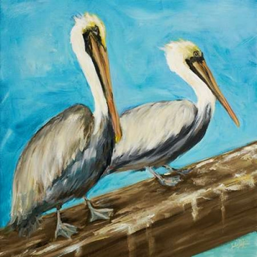Pelicans on Post II Poster Print by Julie DeRice - Item # VARPDX9701A