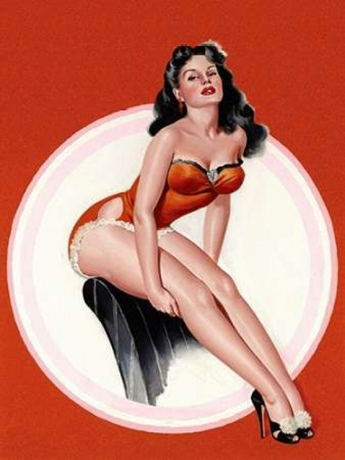 Mid-Century Pin-Ups - Eyeful Magazine - Brunette in a Red Bathing suit Poster Print by  Peter Driben - Item # VARPDX453890