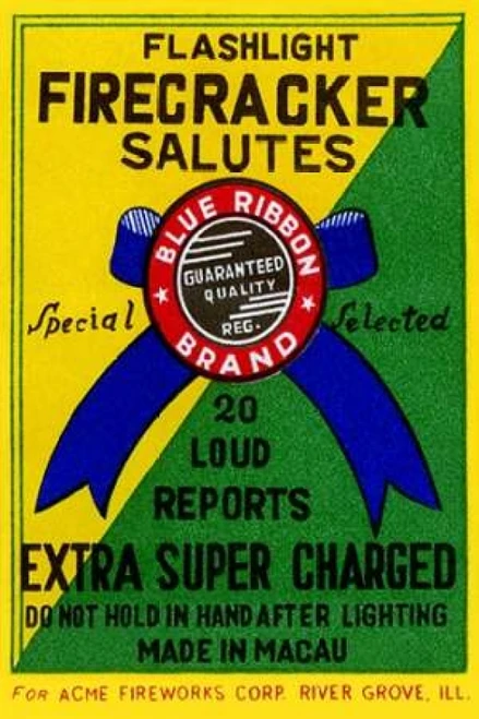 Flashlight Firecracker Salutes - Blue Ribbon Brand Poster Print by Unknown - Item # VARPDX374983