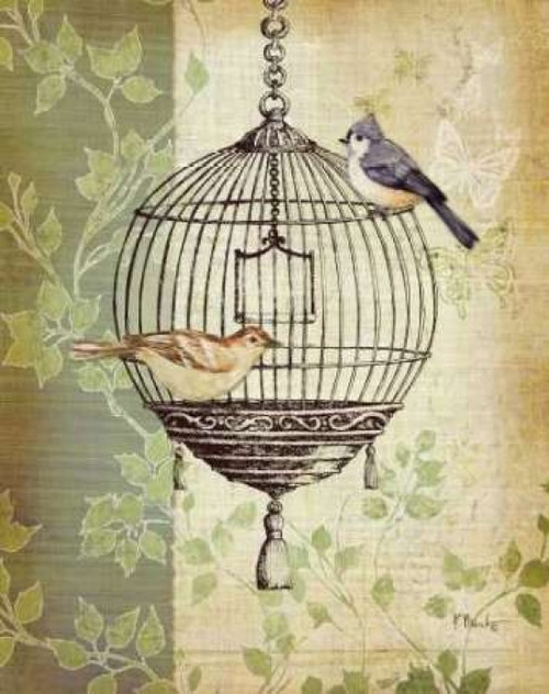 Botanical Birdcage I Poster Print by Paul Brent