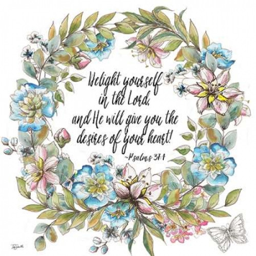 Boho Floral Wreath Psalms II Poster Print by Tre Sorelle Studios - Item # VARPDXRB10788TS