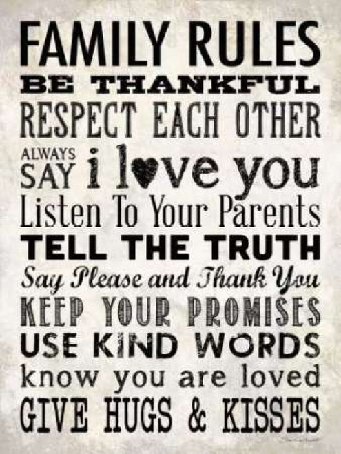 Family Rules - Cream Poster Print by Stephanie Marrott - Item # VARPDXSM10372