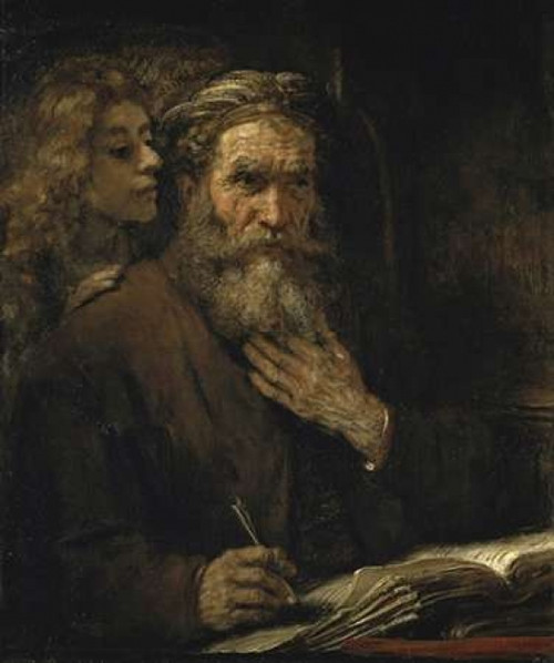 Saint Matthew and The Angel Poster Print by  Rembrandt Van Rijn