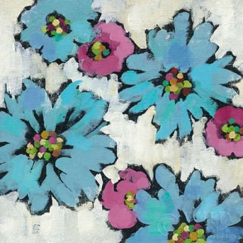 Graphic Pink and Blue Floral III Poster Print by Silvia Vassileva - Item # VARPDX26434