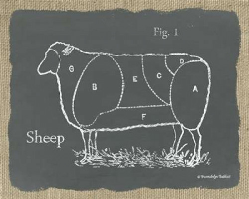 Sheep on Burlap Poster Print by Gwendolyn Babbitt