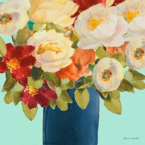 Flower Arrangement on Teal I Poster Print by Lanie Loreth - Item # VARPDX9401Q