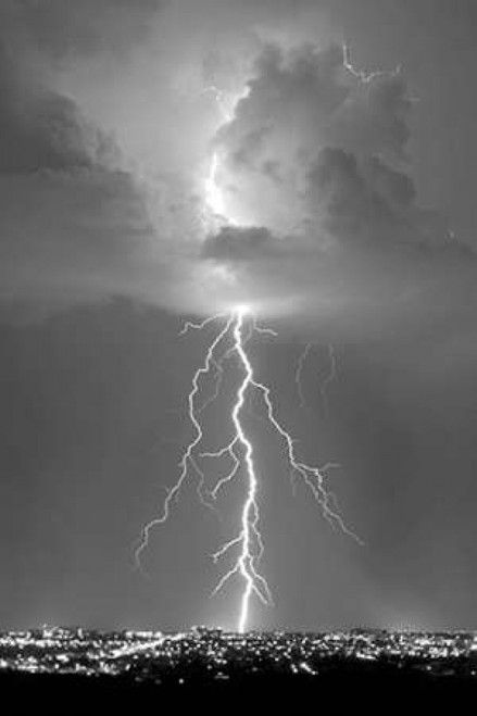 Blue Lightning BW Poster Print by Douglas Taylor - Item # VARPDXPSTLR684