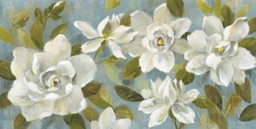 Gardenias on Slate Blue Poster Print by Silvia Vassileva - Item # VARPDX29070