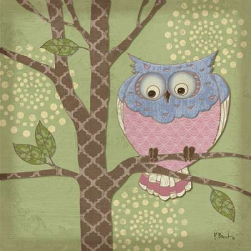Pastel Fantasy Owls III Poster Print by Paul Brent