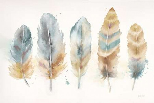 Watercolor Feathers Neutral Landscape Poster Print by Cynthia Coulter - Item # VARPDXRB11241CC