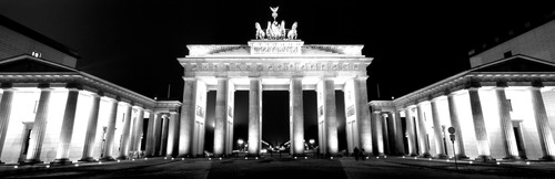 Low angle view of a gate lit up at night, Brandenburg Gate, Berlin, Germany Poster Print - Item # VARPPI171617