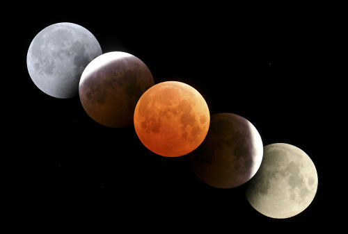 October 27, 2004 - Digital composite of total lunar eclipse taken from Alberta, Canada Poster Print - Item # VARPSTADY200010S