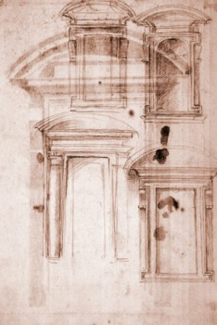 Doorway Design by Michelangelo Buonarroti  1475-1564  Italy  Florence  Galleria degli Uffizi Poster Print - Item # VARSAL3815397420