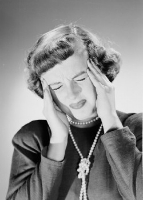 Young woman with head in hands Poster Print - Item # VARSAL255419087