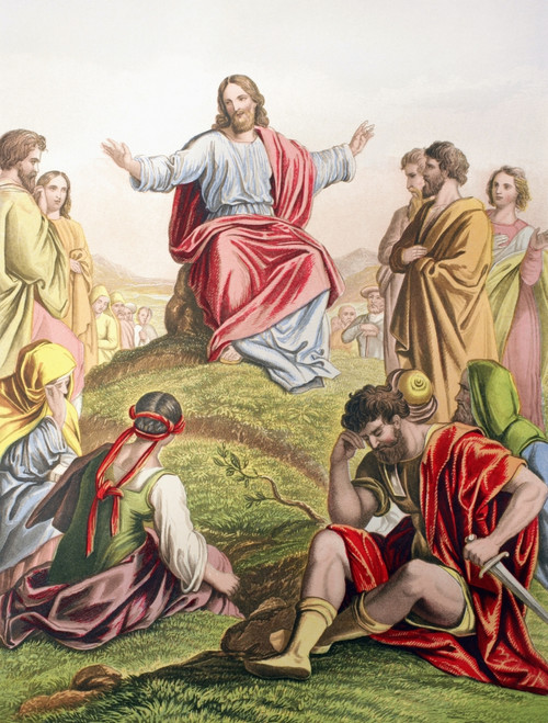 Jesus Preaching The Sermon On The Mount. From The Holy Bible Published By William Collins, Sons, & Company In 1869. Chromolithograph By J.M. Kronheim & Co. PosterPrint - Item # VARDPI1872747
