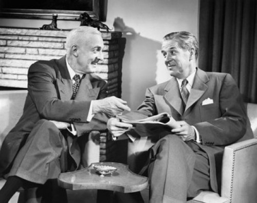 Two businessmen talking to each other Poster Print - Item # VARSAL2556574