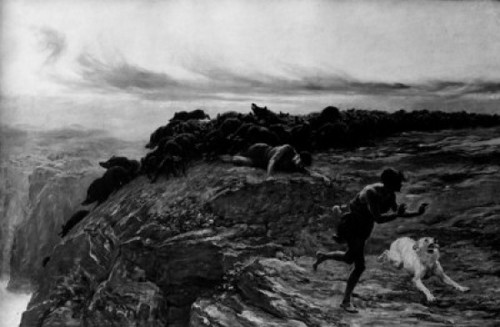 The Mircale Of The Gaddarene Swine by Briton Riviere  Poster Print - Item # VARSAL995110324