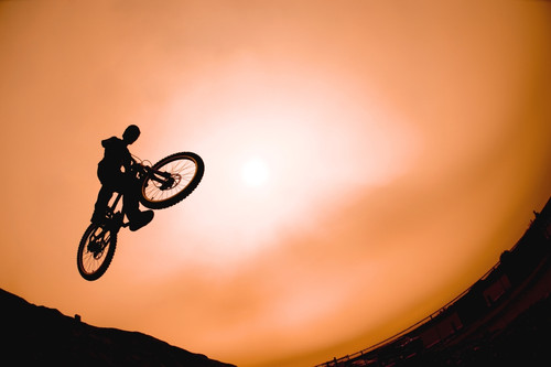 Silhouette Of Stunt Cyclist PosterPrint - Item # VARDPI1777774