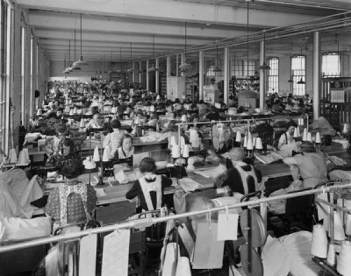 Group of female workers in a textile factory  1900s Poster Print - Item # VARSAL25521429