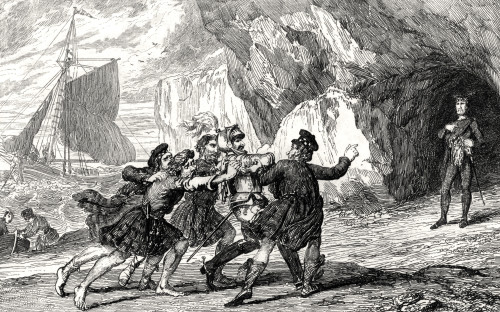 Captain Dalgetty At Ardenvohr Engraving By George Cruikshank Dated 1843 Of A Scene From Sir Walter Scott's Novel A Legend Of Montrose PosterPrint - Item # VARDPI1861861