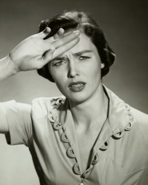 Portrait of young woman with headache Poster Print - Item # VARSAL2553743