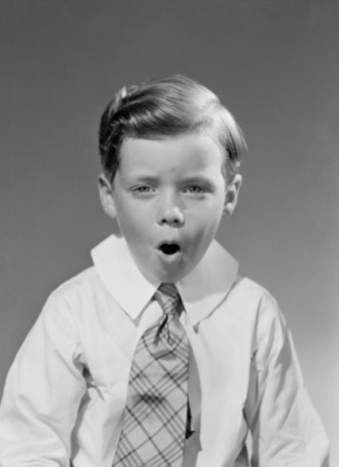 Portrait of boy with open mouth Poster Print - Item # VARSAL255418606