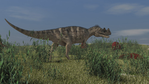 Ceratosaurus hunting in prehistoric grasslands Poster Print - Item # VARPSTKVA600310P