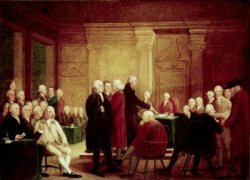 Congress Voting Independence  Robert Edge Pine and E. Savage(18th C.)  Oil on canvas Poster Print - Item # VARSAL900131737