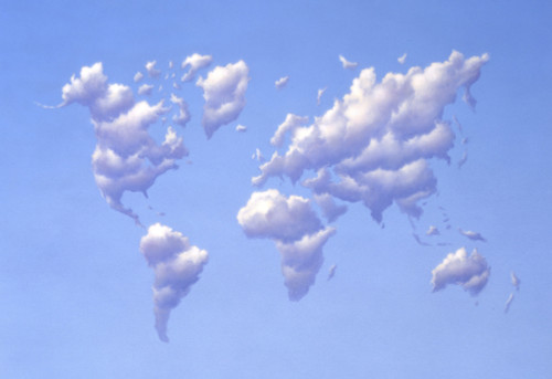 Clouds forming the shape of Earth's continents Poster Print - Item # VARPSTJRY200001S