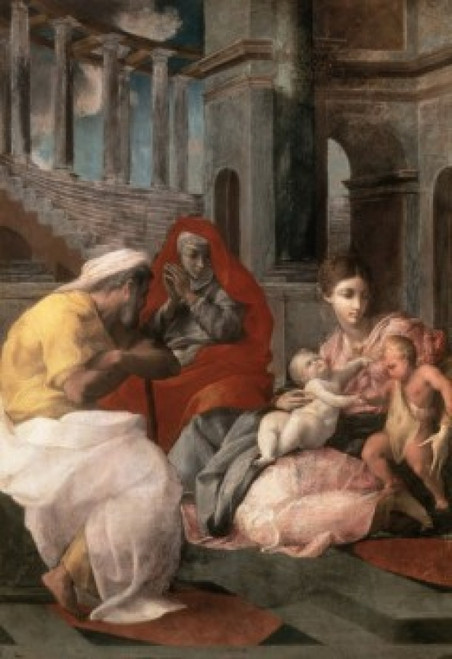Holy Family with St. Elizabeth and John   1541    Francesco Primaticcio   Oil on Wood Panel   Hermitage Museum  St. Petersburg Poster Print - Item # VARSAL261550