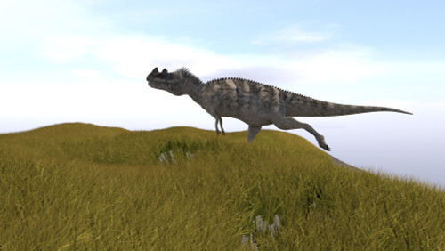 Ceratosaurus running across a grassy field Poster Print - Item # VARPSTKVA600486P