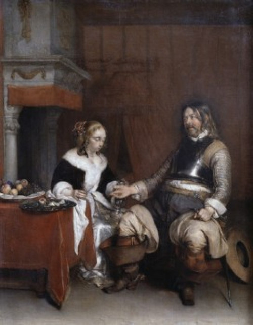 The Gallant Soldier Gerard ter Borch Musee du Louvre  Paris  France Poster Print - Item # VARSAL900144469