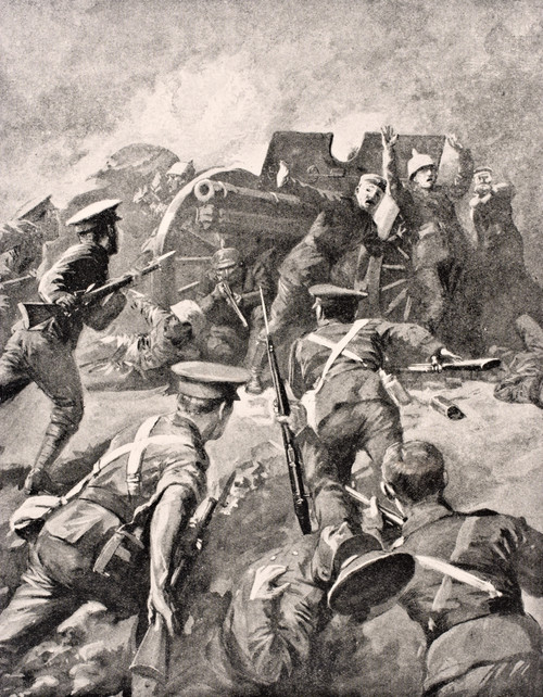British Soldiers Bayonet Charge German Gunners From The War Illustrated Album Deluxe Published London 1916 PosterPrint - Item # VARDPI1855331