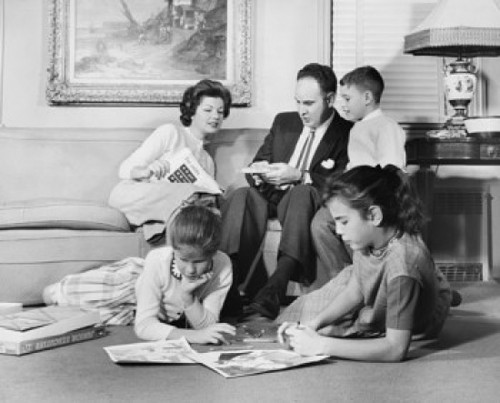 Parents and their children sitting in the living room Poster Print - Item # VARSAL25519226C