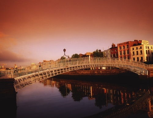Ha'penny Bridge, River Liffey, Dublin, Co Dublin, Ireland; 19Th Century Bridge Over A River PosterPrint - Item # VARDPI1809233