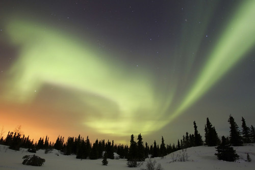 Aurora borealis over Ogilvie Mountains, Dempster Highway, Yukon, Canada Poster Print - Item # VARPSTJFB100088S