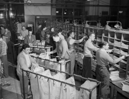 High angle view of postal workers sorting mail in a post office  General Post Office  New York City  New York State  USA Poster Print - Item # VARSAL25511570 High angle view of postal workers sorting mail in a post office  General Post Office  New York City  New York State  USA Poster Print - Item # VARSAL25511570