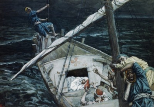 Jesus Asleep During the Storm  James Tissot Poster Print - Item # VARSAL9999101