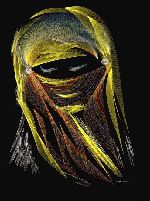 Computer Generated Image Of A Woman's Eyes Peering From A Headscarf PosterPrint - Item # VARDPI2356003