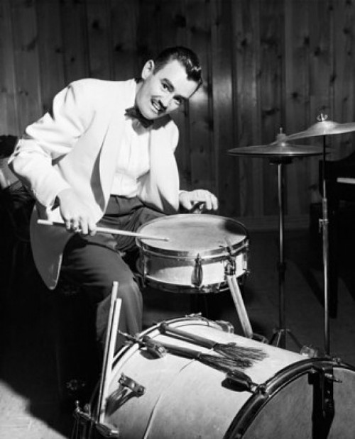 Portrait of a mid adult man playing drums Poster Print - Item # VARSAL25527564