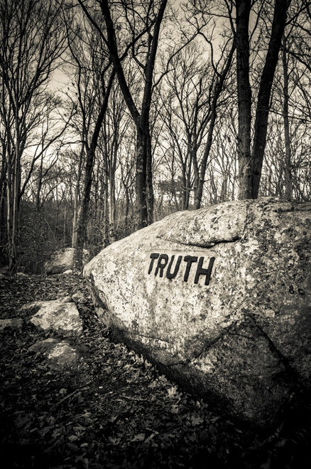 Dogtown rocks with inspirational word 'Truth', Gloucester, Cape Ann, Essex County, Massachusetts, USA Poster Print - Item # VARPPI167092