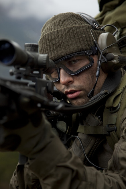 U.S. special forces soldier stays alert while armed with an automatic rifle Poster Print - Item # VARPSTTWE300081M