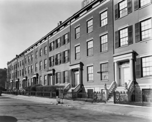 Brownstone houses along a road  New York City  New York State  USA Poster Print - Item # VARSAL25532438 Brownstone houses along a road  New York City  New York State  USA Poster Print - Item # VARSAL25532438