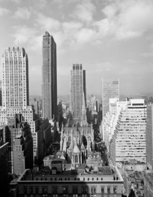 USA  New York City  Manhattan with St. Patrick's Cathedral in foreground. Poster Print - Item # VARSAL255423207